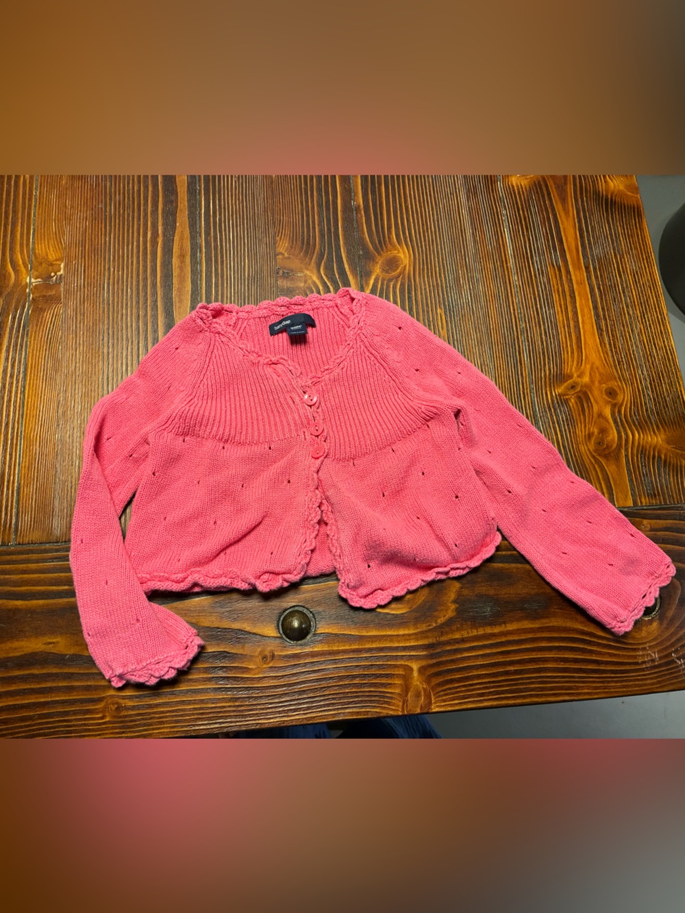 Pink Cropped Knit Cardigan 2t